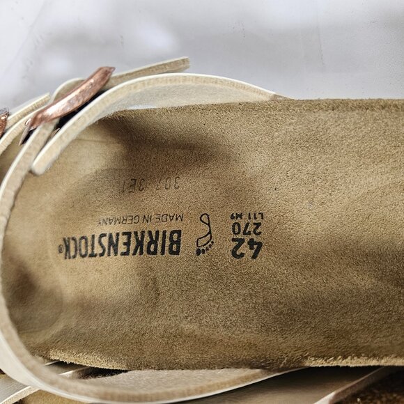 Birkenstock Mayari Graceful Pearl White Slides Sandals Size 42 Women's Size 11 - Picture 6 of 10